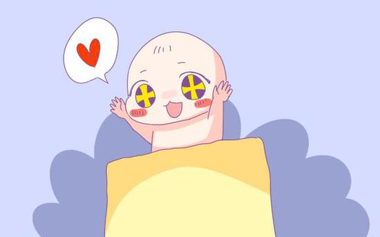 2。宝宝拥有又黑又密的头发